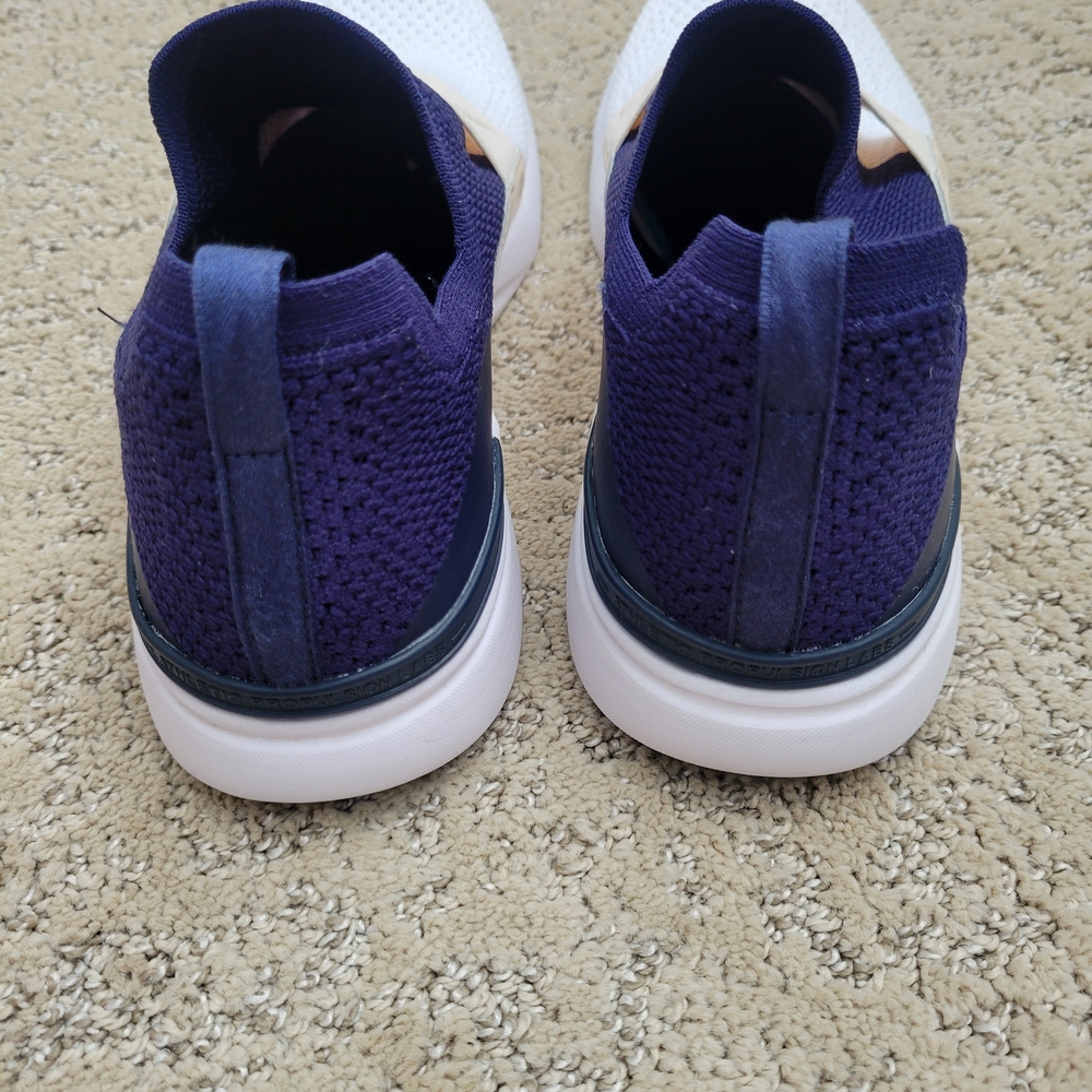 APL Women's Slip-On Athletic Sneakers in White, Navy & Beige - Picture 3 of 6